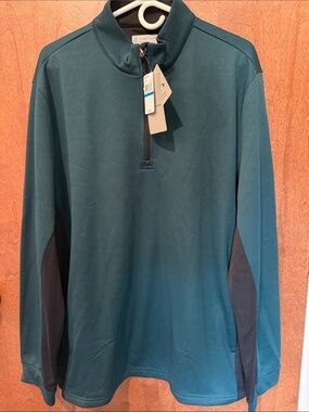 PGA Tour 1/4 quarter zip long sleeve stretch thermal XL Green